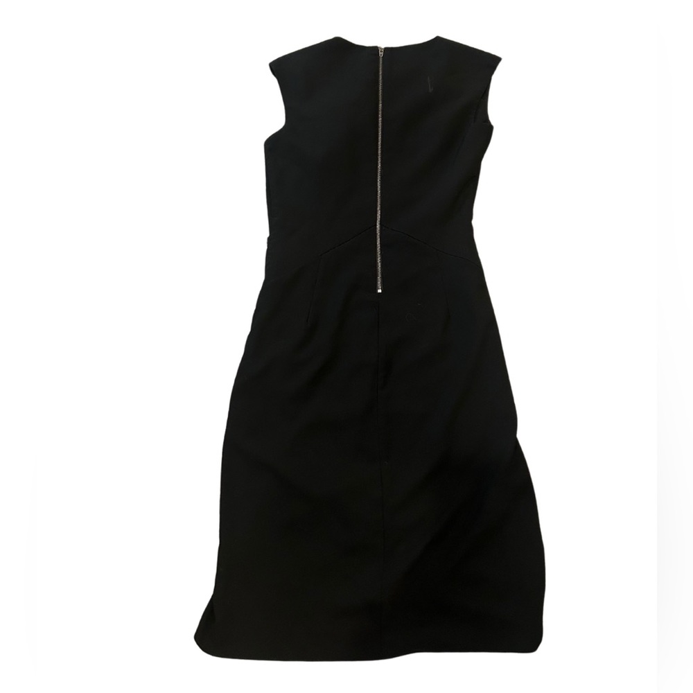 Helmut Lang Dry Crepe Asymmetrical Black Dress | Size Small - Picture 4 of 7